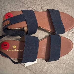 Tommy Bahama Women's Blue and Tan Sandals